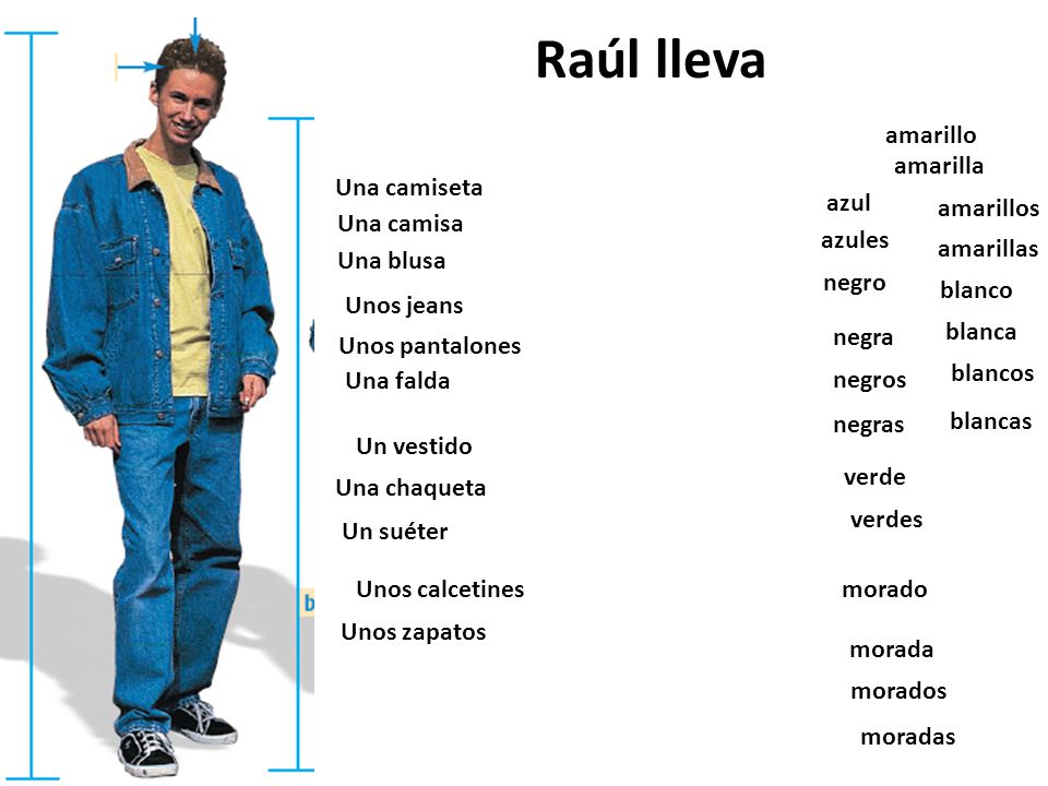 Raúl lleva amarillo amarilla Una camiseta azul amarillos Una camisa
