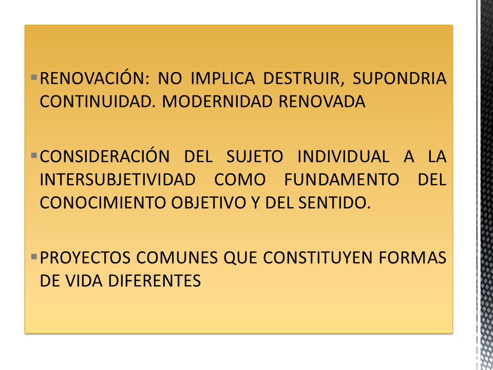 RENOVACIÓN: NO IMPLICA DESTRUIR, SUPONDRIA CONTINUIDAD