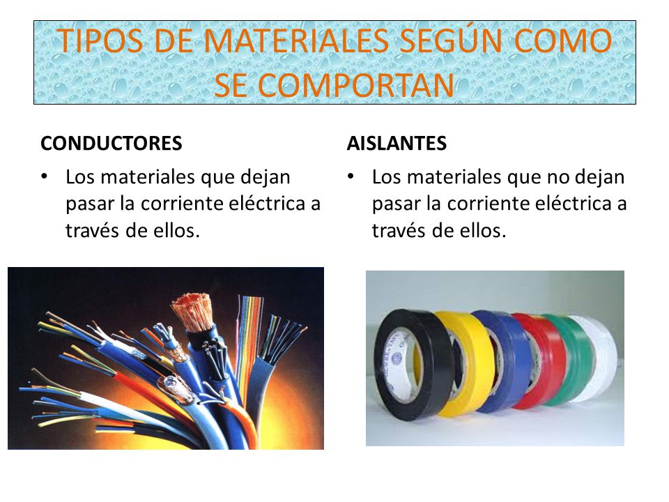 TIPOS DE MATERIALES SEGÚN COMO SE COMPORTAN