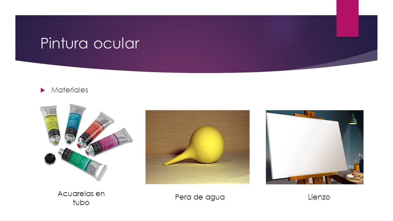 Pintura ocular Materiales Acuarelas en tubo Pera de agua Lienzo
