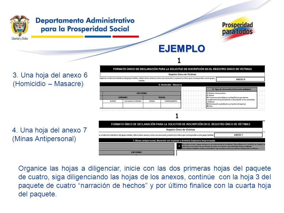 EJEMPLO 3. Una hoja del anexo 6 (Homicidio – Masacre)