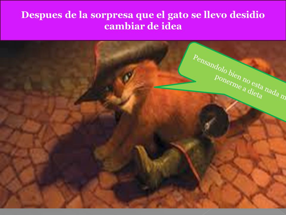 Despues de la sorpresa que el gato se llevo desidio cambiar de idea