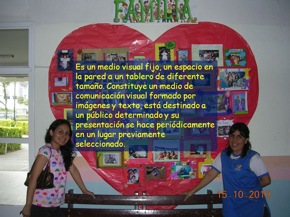 Es un medio visual fijo, un espacio en la pared a un tablero de diferente tamaño.