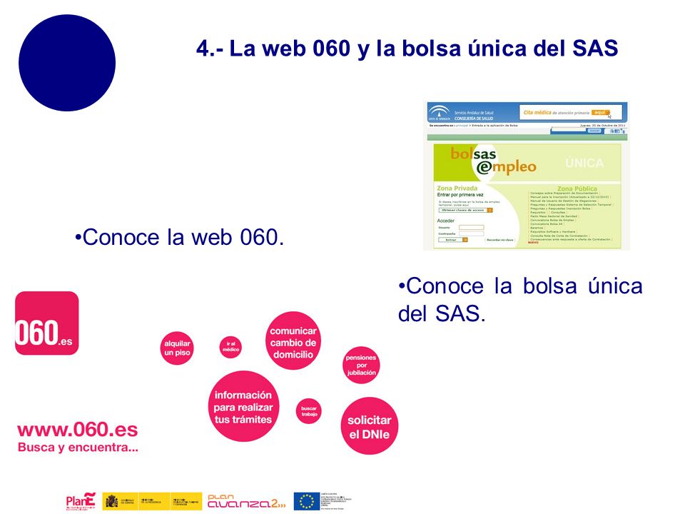 4.- La web 060 y la bolsa única del SAS