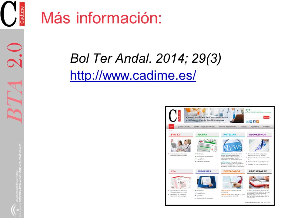 BTA 2.0 Más información: Bol Ter Andal. 2014; 29(3)