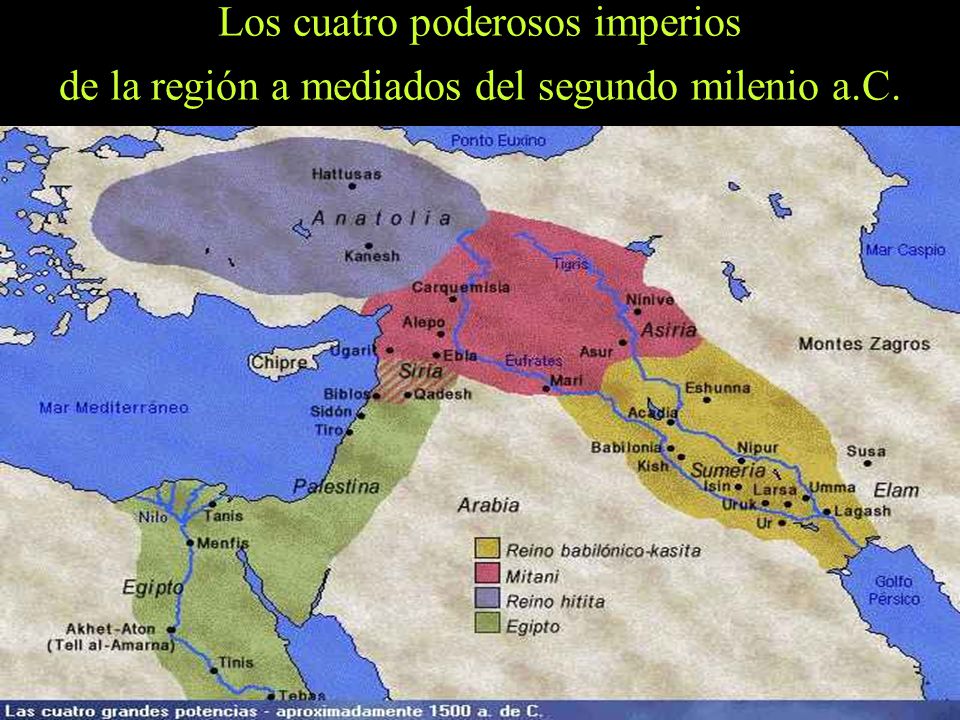 Los cuatro poderosos imperios de la región a mediados del segundo milenio a.C.