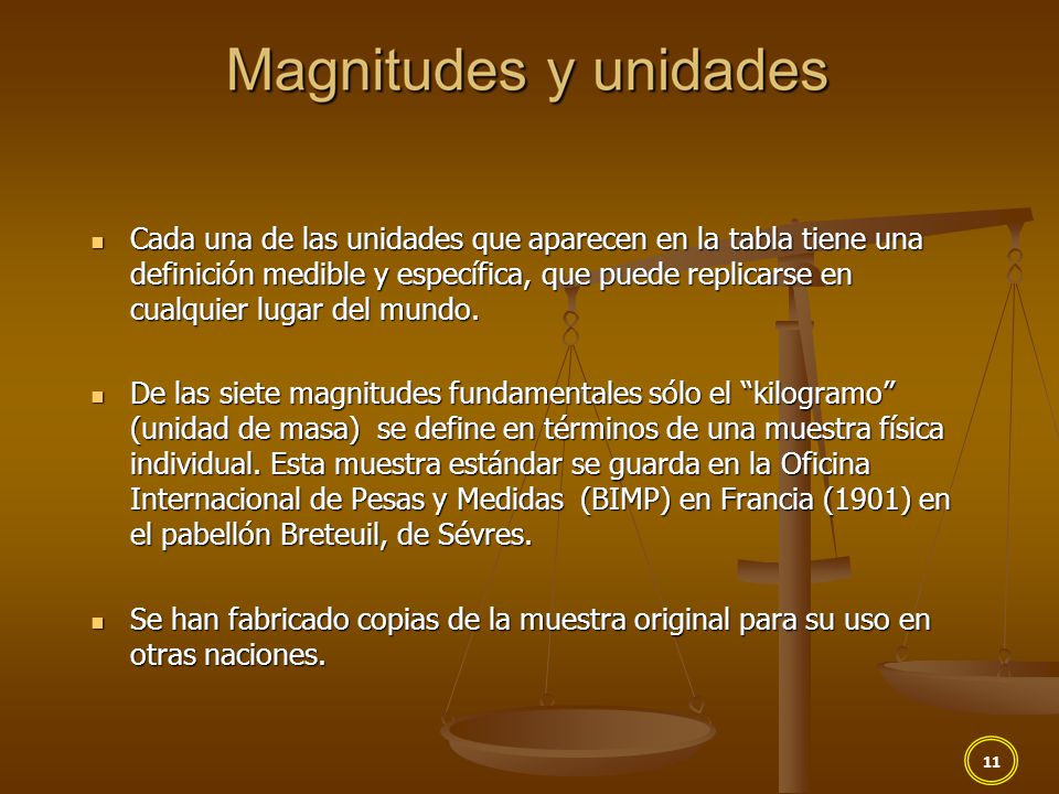 Cada una de las unidades que aparecen en la tabla tiene una definición medible y específica, que puede replicarse en cualquier lugar del mundo.