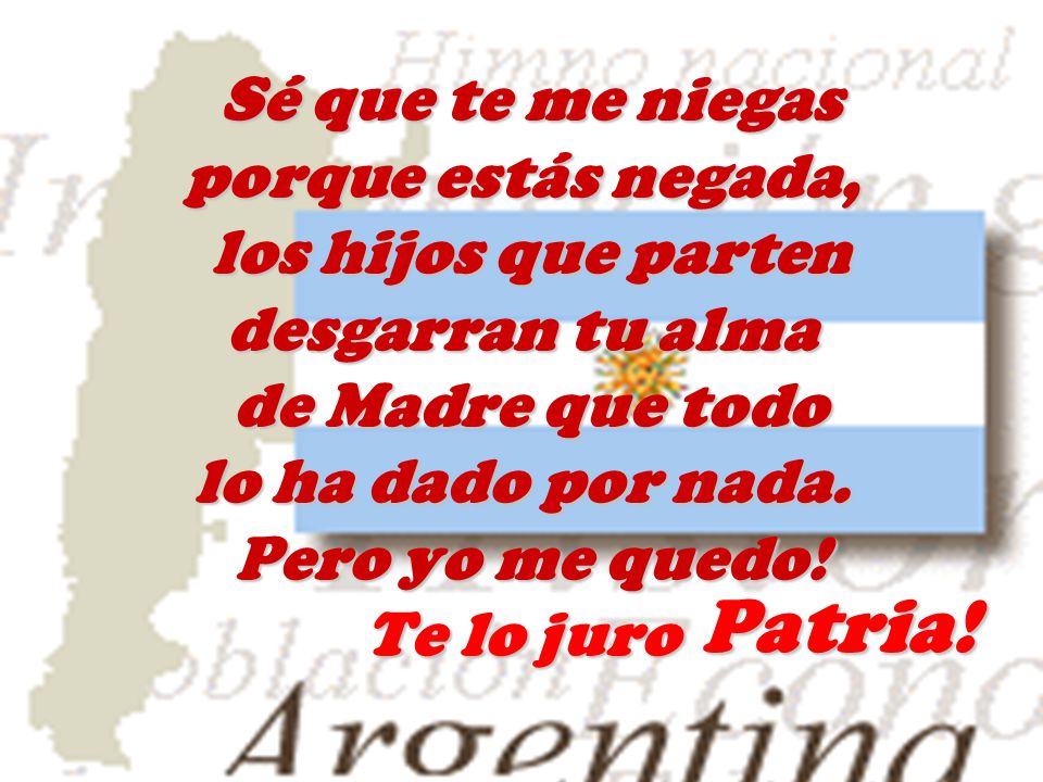 Sé que te me niegas porque estás negada, los hijos que parten desgarran tu alma de Madre que todo lo ha dado por nada. Pero yo me quedo! Te lo juro