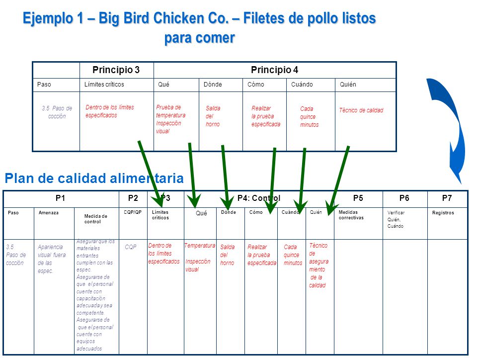 Ejemplo 1 – Big Bird Chicken Co. – Filetes de pollo listos para comer