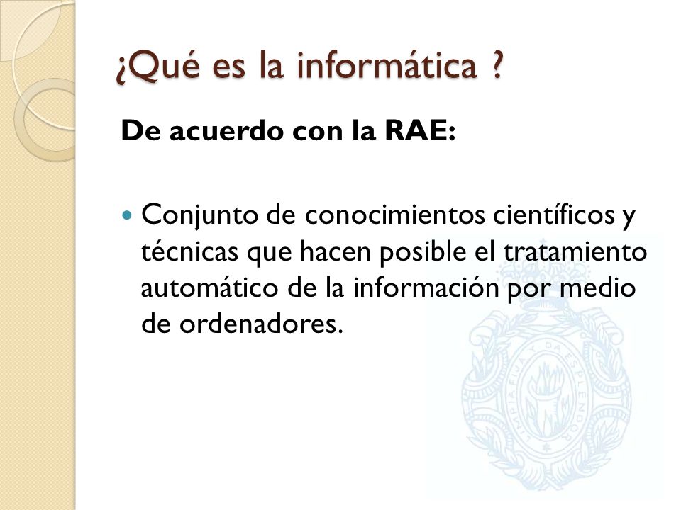 ¿Qué es la informática De acuerdo con la RAE: