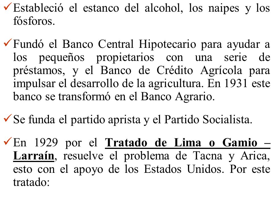 Estableció el estanco del alcohol, los naipes y los fósforos.
