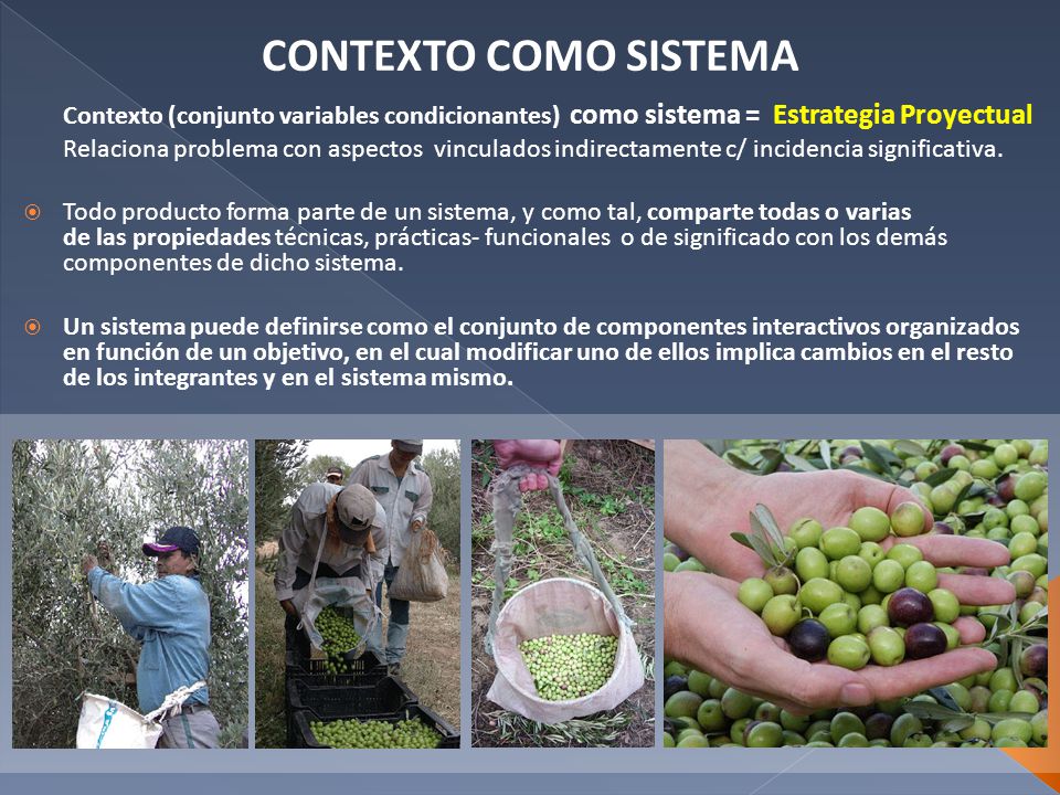 CONTEXTO COMO SISTEMA Contexto (conjunto variables condicionantes) como sistema = Estrategia Proyectual.