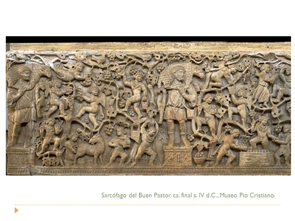 Sarcófago del Buen Pastor, ca. final s. IV d.C., Museo Pio Cristiano.