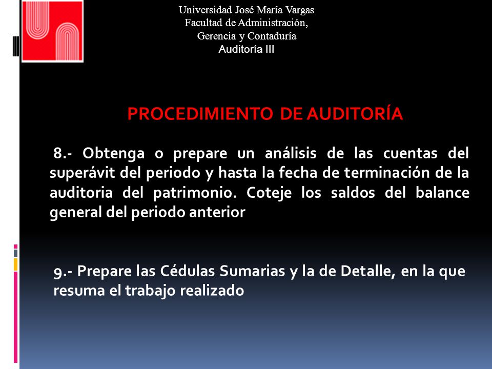 PROCEDIMIENTO DE AUDITORÍA