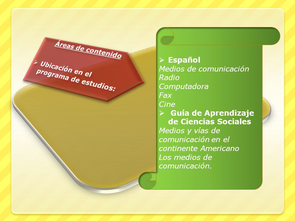 Español Medios de comunicación. Radio. Computadora. Fax. Cine. Guía de Aprendizaje de Ciencias Sociales.