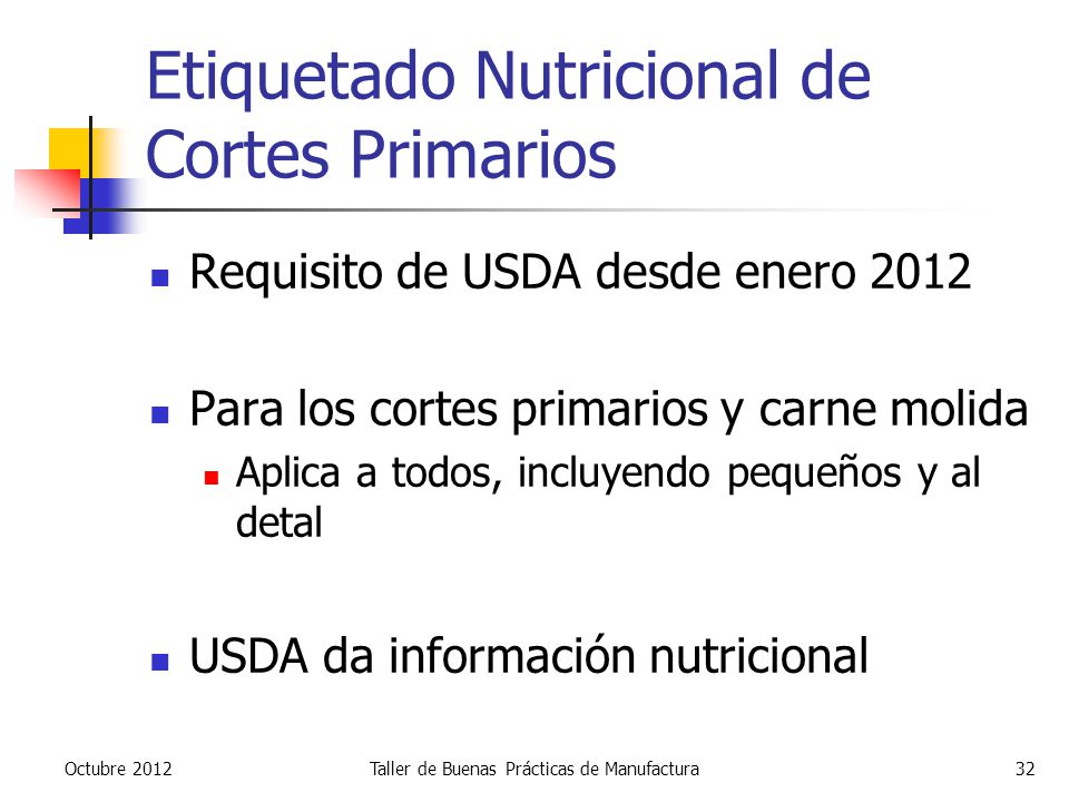 Etiquetado Nutricional de Cortes Primarios