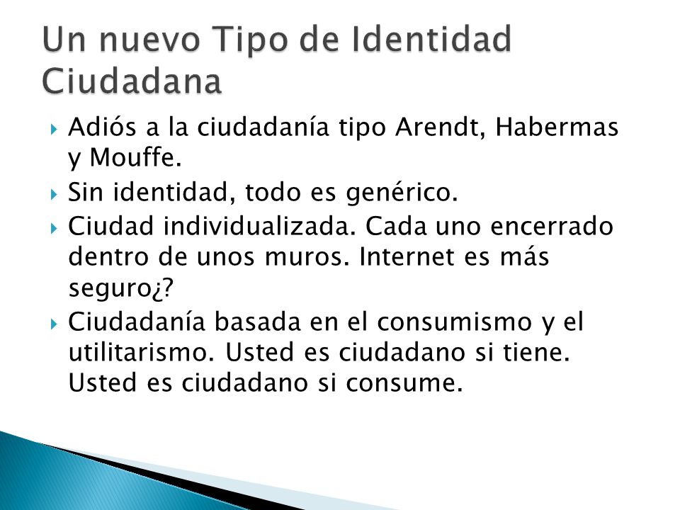 Un nuevo Tipo de Identidad Ciudadana
