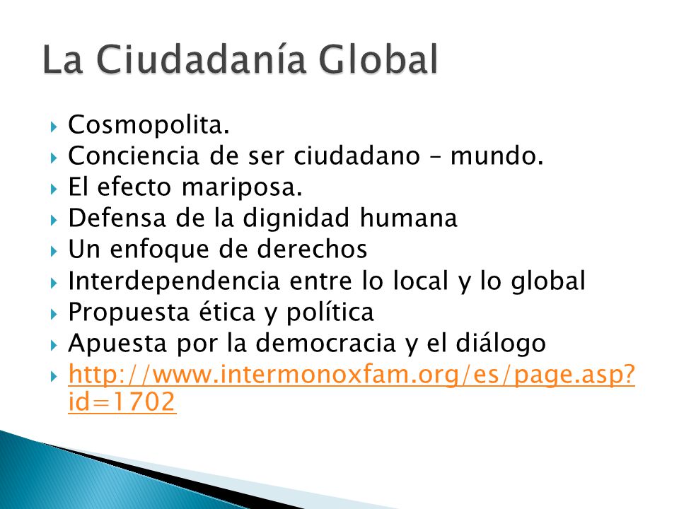 La Ciudadanía Global Cosmopolita. Conciencia de ser ciudadano – mundo.