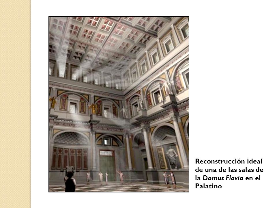 Reconstrucción ideal de una de las salas de la Domus Flavia en el Palatino