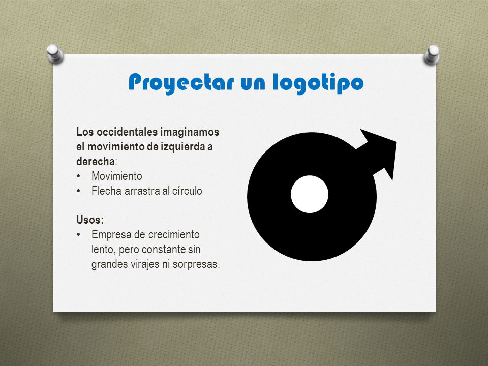 Proyectar un logotipo Los occidentales imaginamos el movimiento de izquierda a derecha: Movimiento.