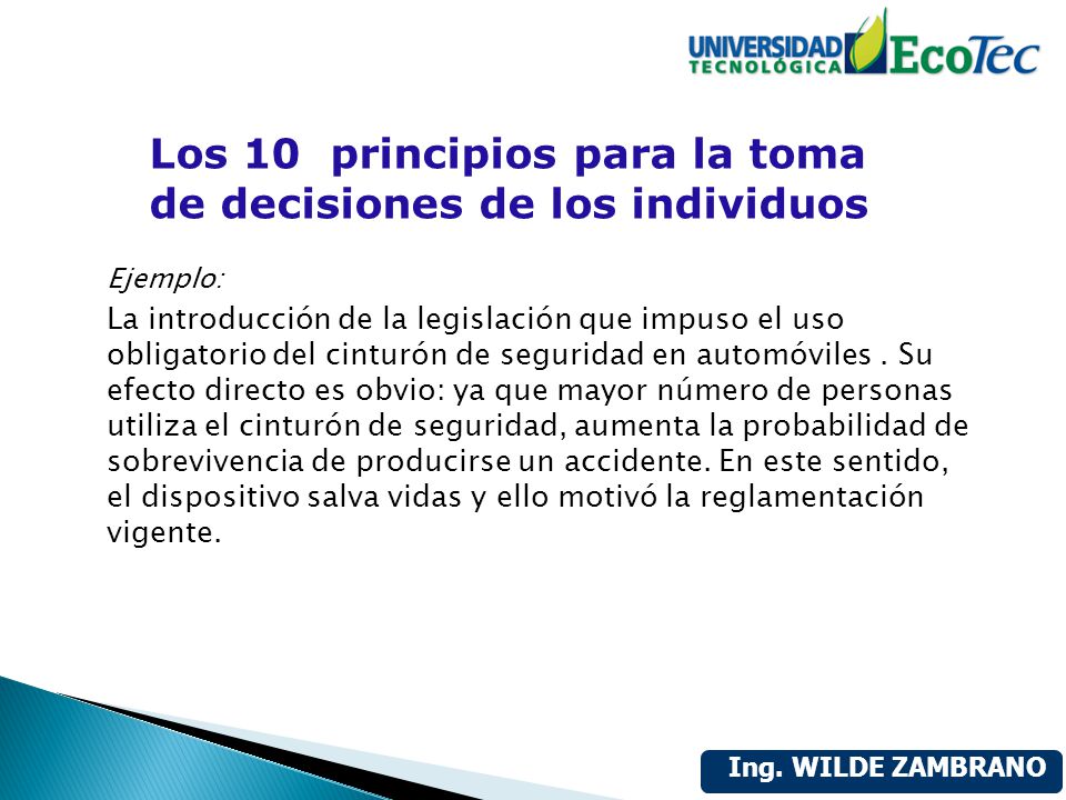 Los 10 principios para la toma de decisiones de los individuos