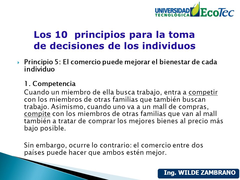 Los 10 principios para la toma de decisiones de los individuos