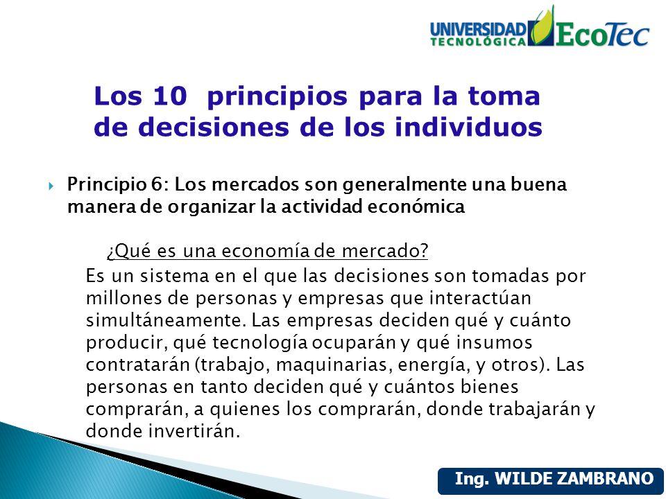 Los 10 principios para la toma de decisiones de los individuos