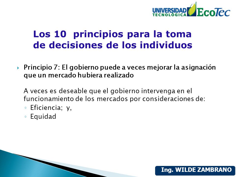 Los 10 principios para la toma de decisiones de los individuos