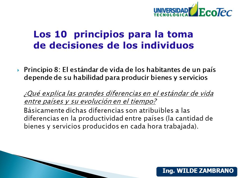 Los 10 principios para la toma de decisiones de los individuos