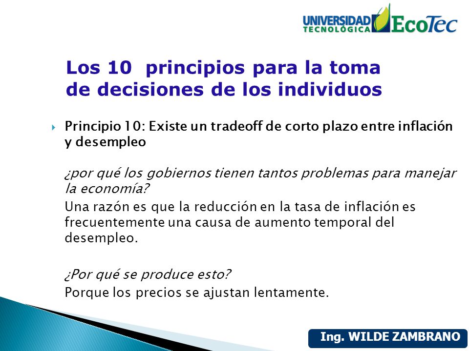 Los 10 principios para la toma de decisiones de los individuos