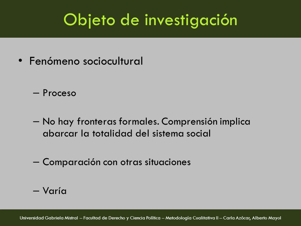 Objeto de investigación