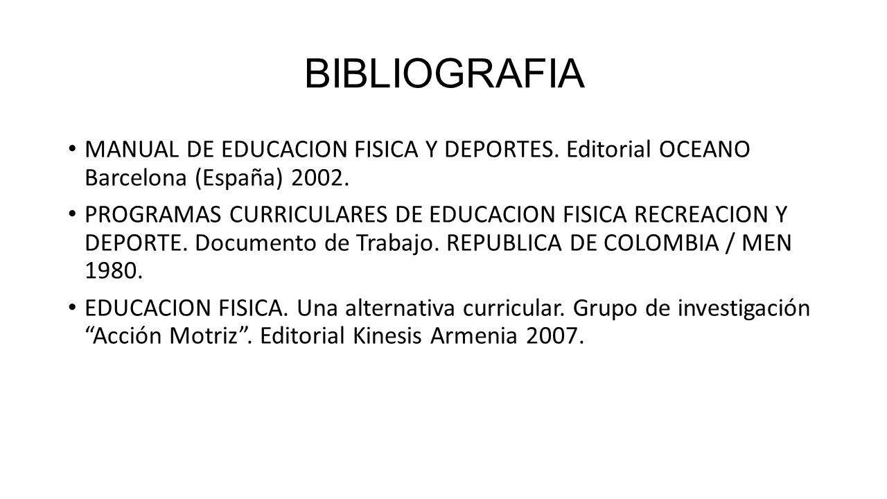 BIBLIOGRAFIA MANUAL DE EDUCACION FISICA Y DEPORTES. Editorial OCEANO Barcelona (España)