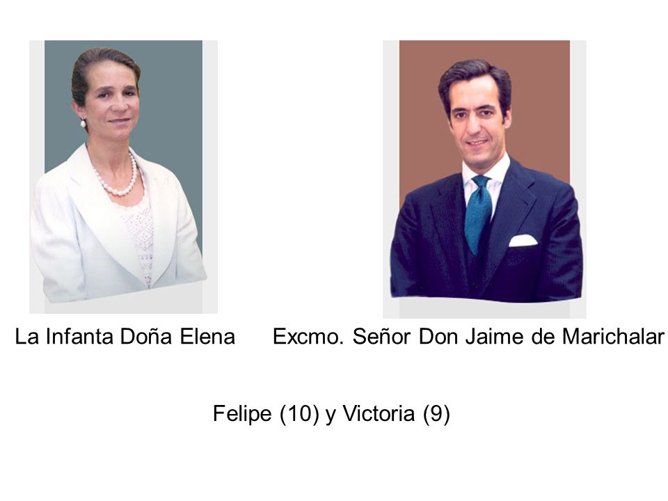 La Infanta Doña Elena Excmo. Señor Don Jaime de Marichalar Felipe (10) y Victoria (9)