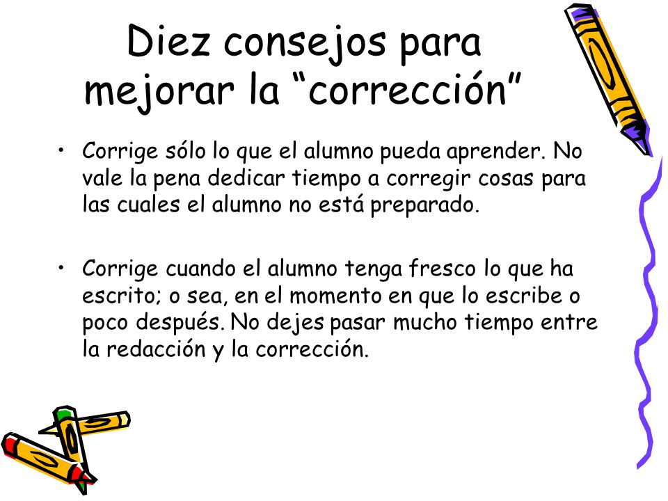 Diez consejos para mejorar la corrección