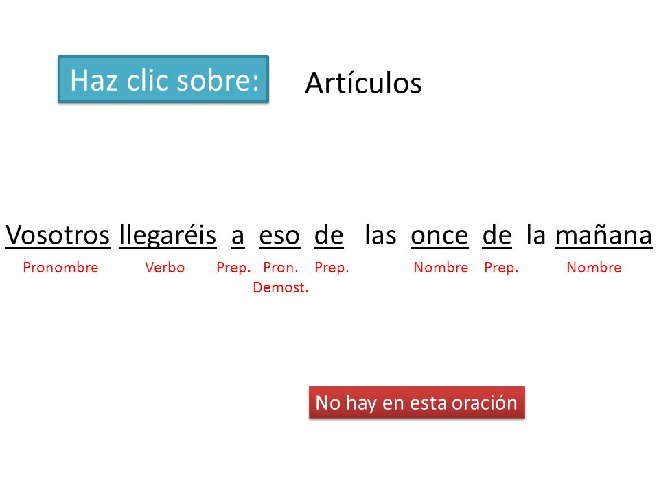 Haz clic sobre: Artículos Vosotros llegaréis a eso de las once de la