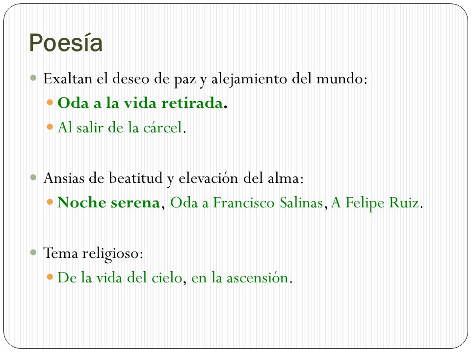 Poesía Exaltan el deseo de paz y alejamiento del mundo: