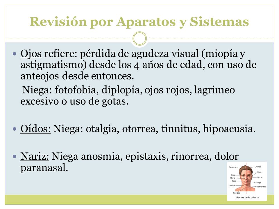 Revisión por Aparatos y Sistemas