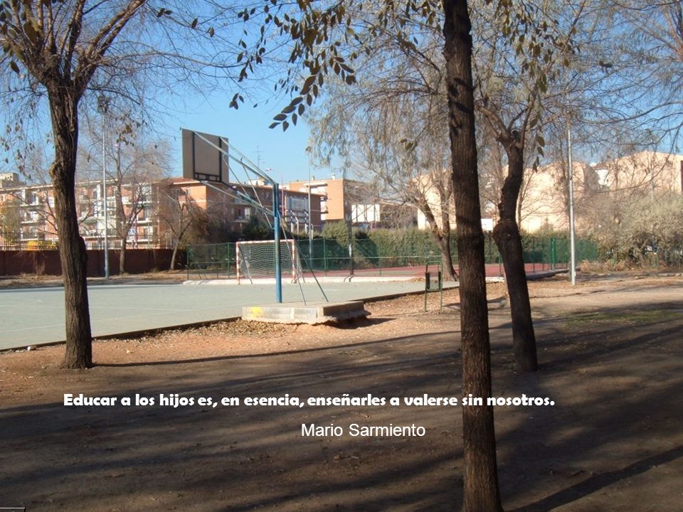 Educar a los hijos es, en esencia, enseñarles a valerse sin nosotros.