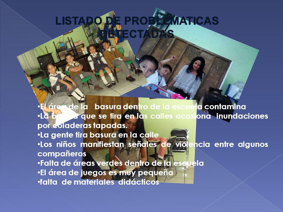 LISTADO DE PROBLEMATICAS DETECTADAS