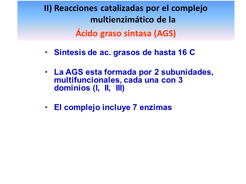 II) Reacciones catalizadas por el complejo multienzimático de la