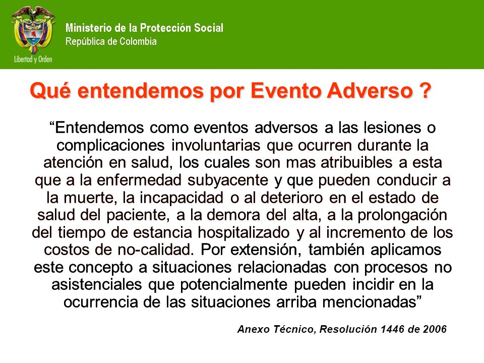 Qué entendemos por Evento Adverso
