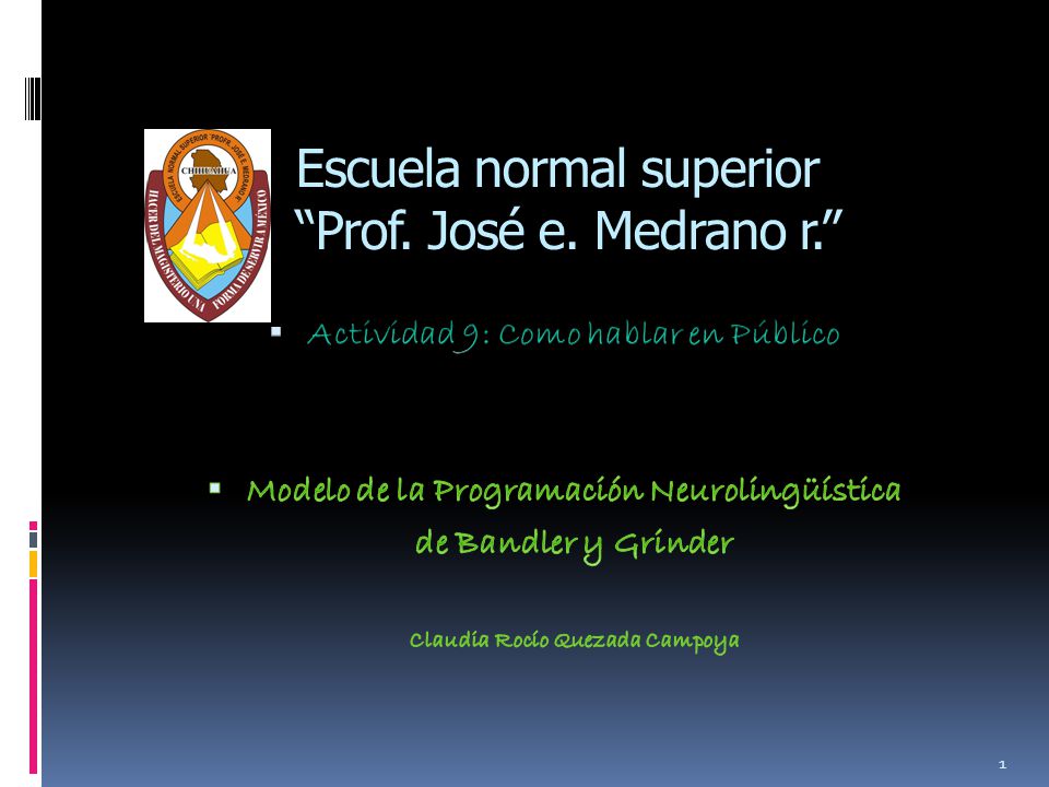 Escuela normal superior Prof. José e. Medrano r.