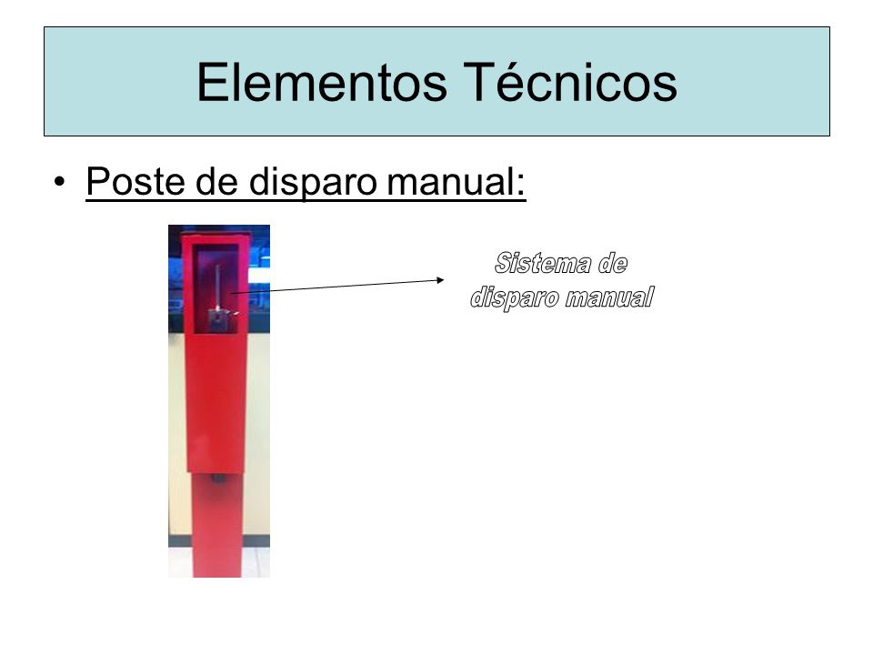 Elementos Técnicos Poste de disparo manual: Sistema de disparo manual