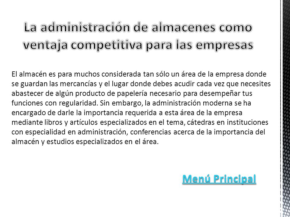 La administración de almacenes como ventaja competitiva para las empresas