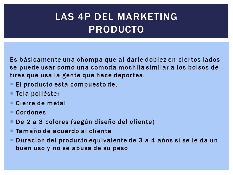 LAS 4P DEL MARKETING producto