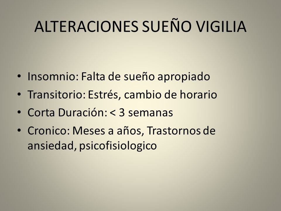 ALTERACIONES SUEÑO VIGILIA