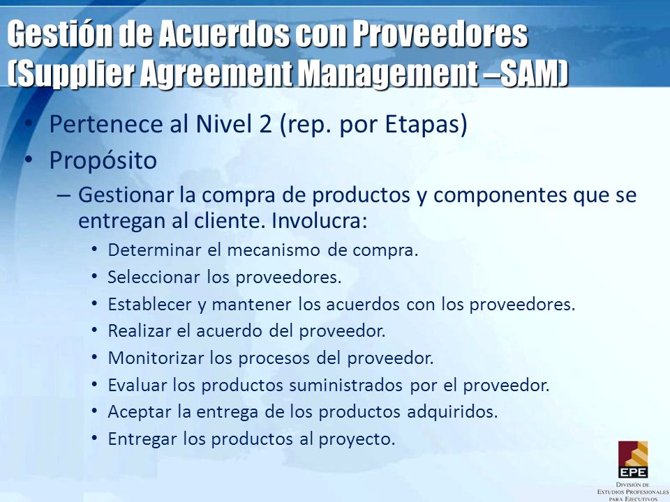 Gestión de Acuerdos con Proveedores (Supplier Agreement Management –SAM)