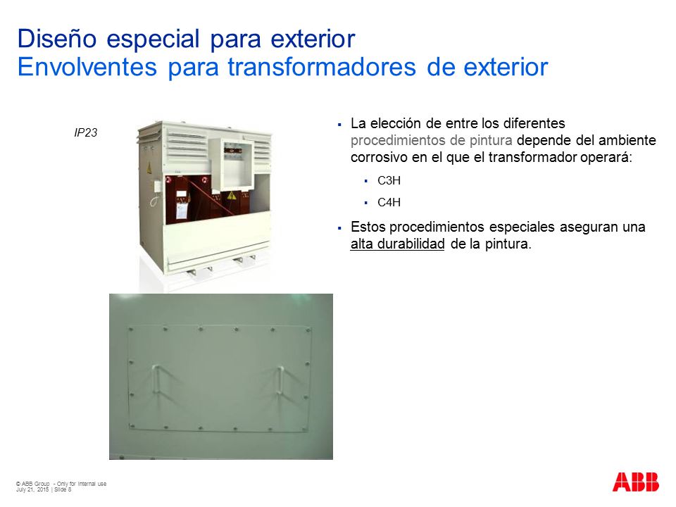 Diseño especial para exterior Envolventes para transformadores de exterior