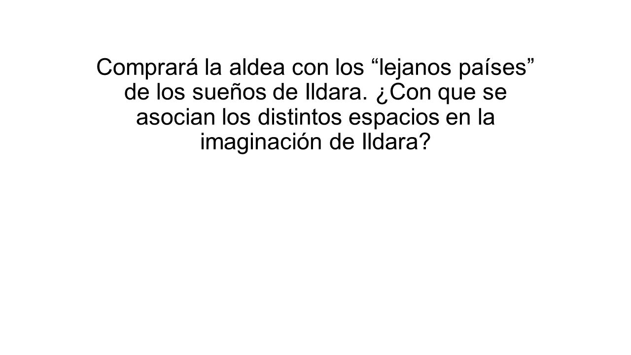 Comprará la aldea con los lejanos países de los sueños de Ildara