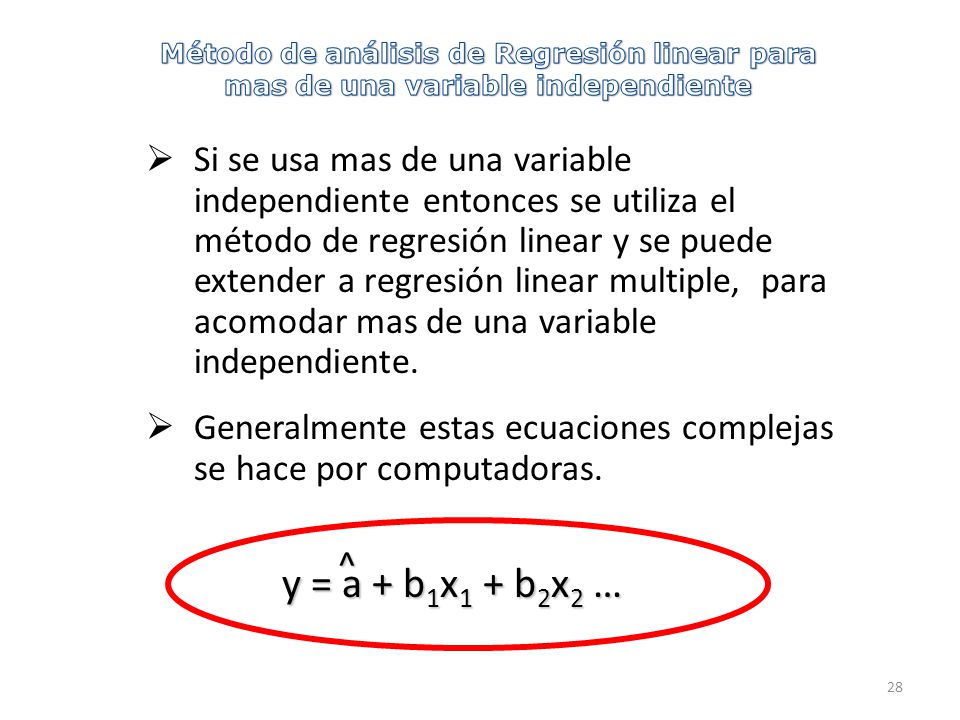 Método de análisis de Regresión linear para mas de una variable independiente